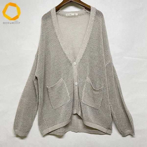 #anc アズノゥアズオオラカ AS KNOW AS olaca カーディガン ベージュ 大きいサイ...