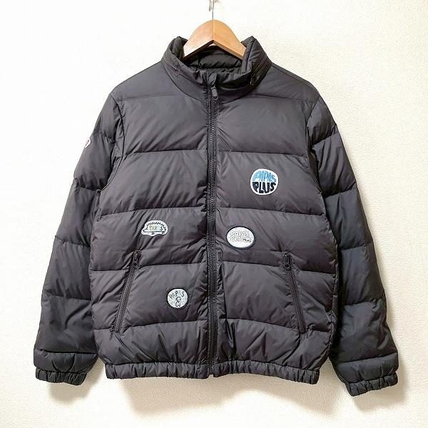 #wnc パパス プラス Papas+ ダウンジャケット M 黒系  ワッペン ロゴ 刺繍 フード ...