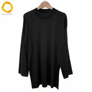#apc イッセイミヤケペルマネンテ ISSEYMIYAKEPERMANENTE チュニック M 黒 ニット サイドスリット レディース [966131]