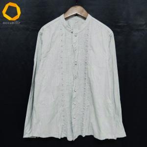 #apc イッセイミヤケハート ISSEIMIYAKE Haat ノーカラー シャツ ブラウス 長袖 3 ピンタック レディース [966135]