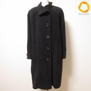 #wnc イヴサンローラン Yves Saint Laurent コート 36 黒 ロング 日本製 レディース [988356]