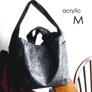 acrylic アクリリック バッグ M bag 2WAY ナイロン PVC トート 1173 グレー/ブラック/モノトーン/グリーン