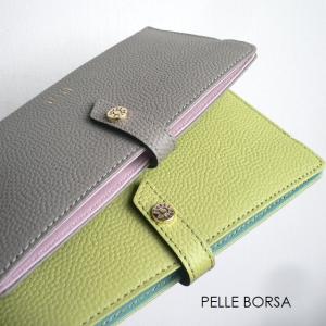 PELLE BORSA（ペレボルサ） 長財布 クロコ型押し レザー スリム