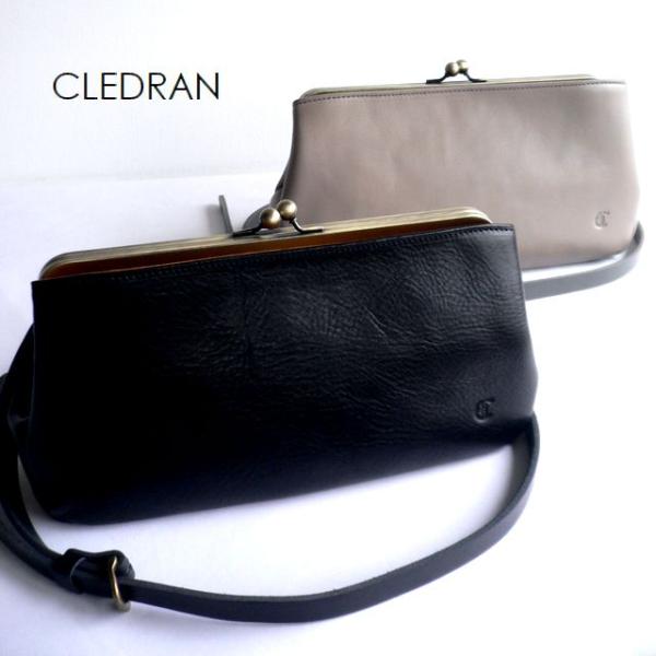 クレドラン CLEDRAN バッグ ポシェット がま口ショルダー CL2542 NOM グレー ブラ...