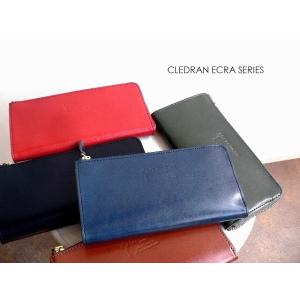 ノベルティ クレドラン  CLEDRAN メンズ L字ファスナー 栃木レザー 長財布 CLM1056 ECRA レッド/ブルー/グリーン/ブラウン/ブラック/父の日