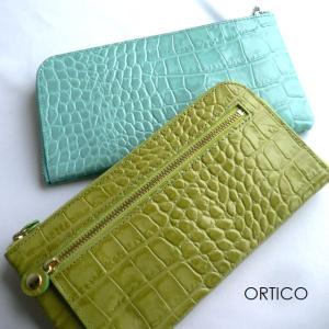 ノベルティ ORTICO オルティコ 長財布 薄い財布 金銀箔 型押し レザー 