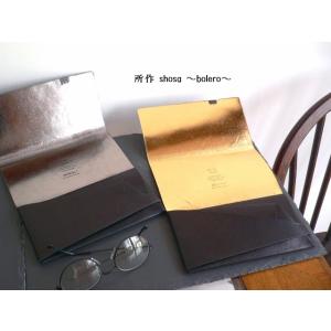 所作 shosa 長財布 ロングウォレット 金銀 箔押し Bolero sh101bo シルバー/ゴ...