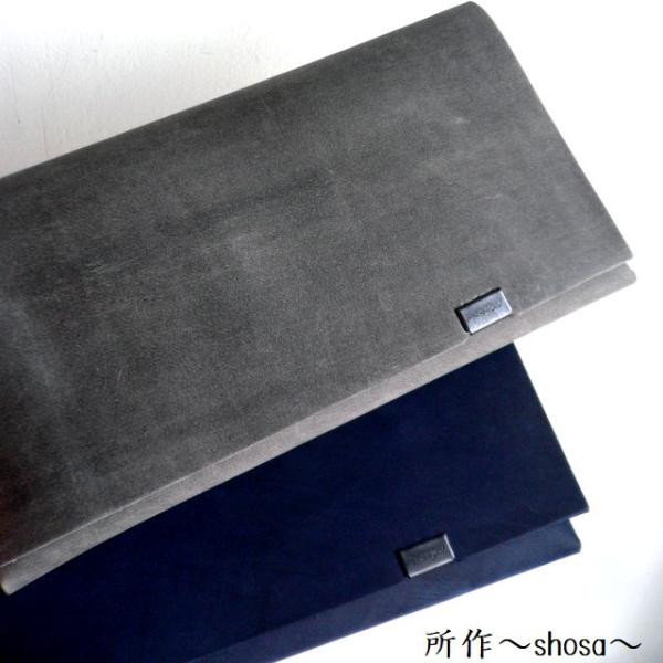 所作 shosa 長財布 ロングウォレット オイルヌバック 水墨画 日本画 sh101nu グレー/...