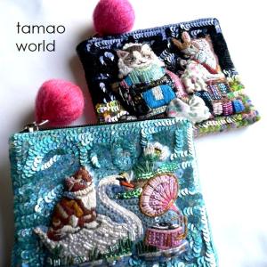 tamao world（タマオワールド） スパンコール 刺繍 バッグチャーム