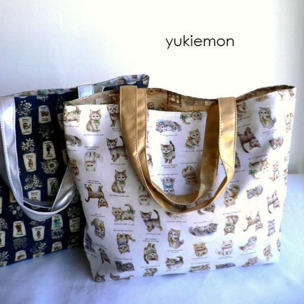 yukiemon ユキエモン バッグ リバーシブル A4 トートバッグ エコバッグ ショッピングバッ...