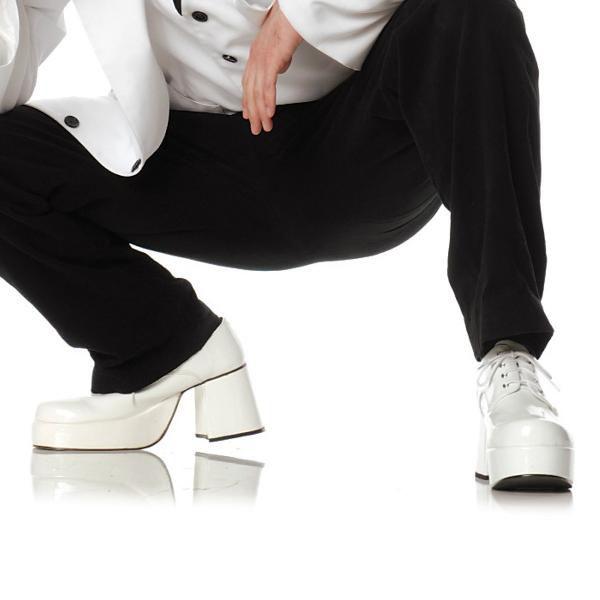 白 メンズ  靴  ヒールあり ブーツ ピンプ(白) 大人用 ハロウィン ステージ衣装 コスプレ