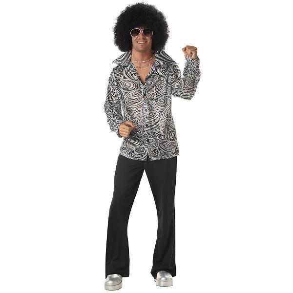 衣装 70年代 70&apos;s グルービー ディスコシャツ 大人用コスチューム サタデーナイトフィーバー