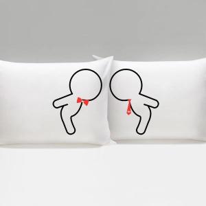 New限定品 ペア カップル 枕カバー 君にキス あなたにキス バレンタイン ギフト かわいい ピローケース ペア Lgbt ネクタイ Gruporto21 Com