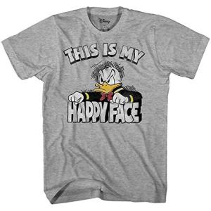 ドナルドダック Tシャツ ディズニー メンズ"This Is My Happy Face T-shirt"  Tシャツ グレー｜acomes