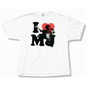 マイケルジャクソン tシャツ I Heart Love MJ 大人 ホワイト Ｔシャツ｜acomes