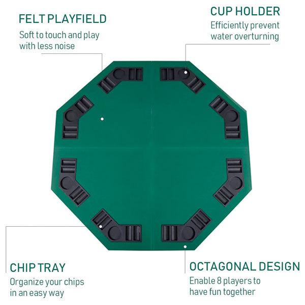 ポーカー カジノ ゲーム テーブル カップホルダー キャリングケース 8プレーヤー ファミリーゲーム...