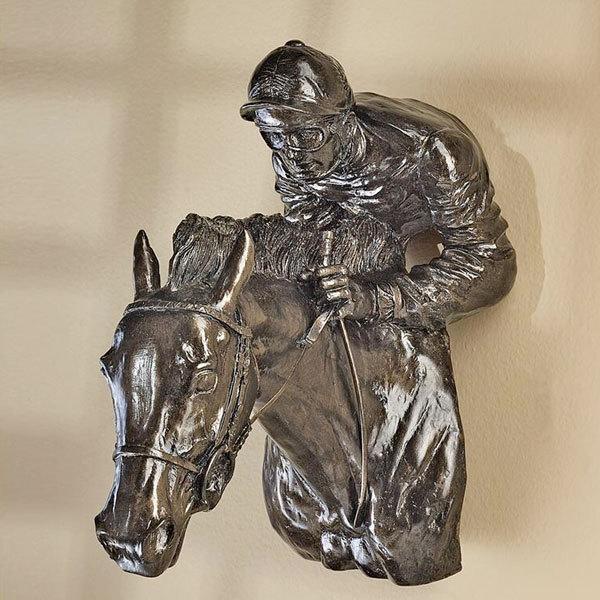 壁飾り ウォールアート 馬 騎手 壁掛け 競馬 競走馬 ジョッキー ウォールデコレーション