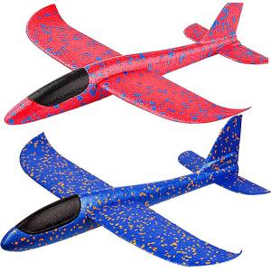 飛行機 おもちゃ 飛ぶ 手で飛ばす 大きな飛行機 2個セット 45cm グライダー 外遊び 公園 子供 男の子 ギフト プレゼント｜acomes