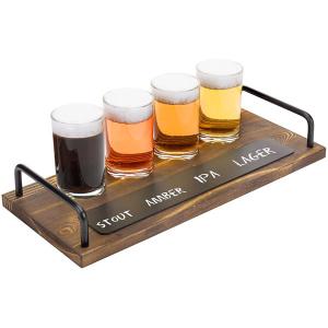 ビール 飲み比べ テイスティング セット 4グラス トレイ ラベル ビール ウイスキー 試飲 オクトーバーフェスト｜acomes