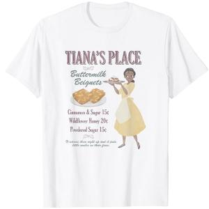 ディズニー プリンセスと魔法のキス ティアナ TIANA’S PLACE  Tシャツ  大人用 白｜acomes