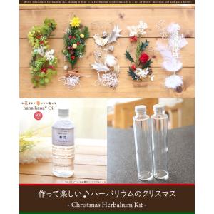 クリスマス ハーバリウム キット 花材 手作り 【2本分】【クリスマス】ハーバリウムお試しキット（オイル1本、ガラス瓶2本、花材セット2種類） 送料無料
