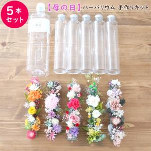 母の日 ハーバリウム 手作りキット （オイル1本、ガラス瓶5本、花材セット5種類） 送料無料 キット 花材付き プリザーブドフラワー プレゼント ハンドメイド
