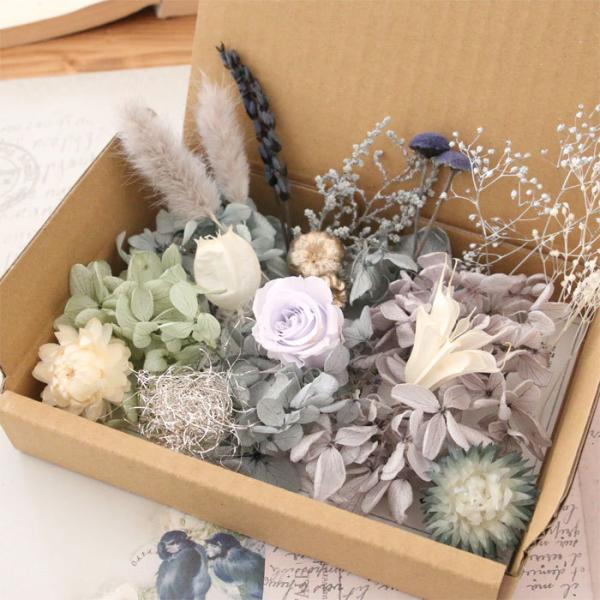 花材セット ラベンダーグレー 【 詰め合わせ ハーバリウム キット プリザーブドフラワー ドライフラ...
