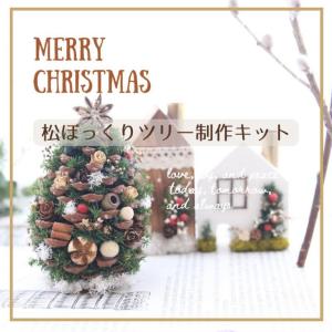 クリスマス 松ぼっくり ツリー 【手作りキット】 キット ハンドメイドキット 制作キット 大王松 クリスマスツリー フラワー 木の実 親子 手作り お家時間 可愛い