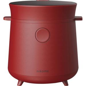nikome マルチライスクッカー レッド VT-MRC RD ヴァーテックス 白米2合炊き 玄米1合 粥0.5合 9つモード 炊飯器 鍋 炊く 煮る 蒸す 簡単 時短 クッキング