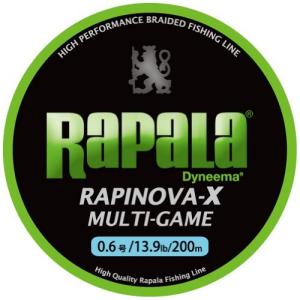 Rapala(ラパラ) PEライン ラピノヴァX マルチゲーム 200m 2.0号 32.8lb 4本編み ライムグリーン RLX200M20LG｜acotoco2