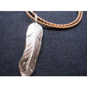 【原宿実店舗オリジナル】アコースティック 原宿実店舗オリジナルシルバーアクセサリー CARVE FEATHER PENDANT NECKLESS 完全受注製作 日本製 送料無料