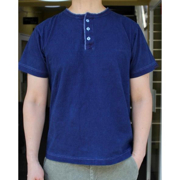 SMART SPICE(スマートスパイス) INDIGO SOLID HENLEY-NECK TEE...