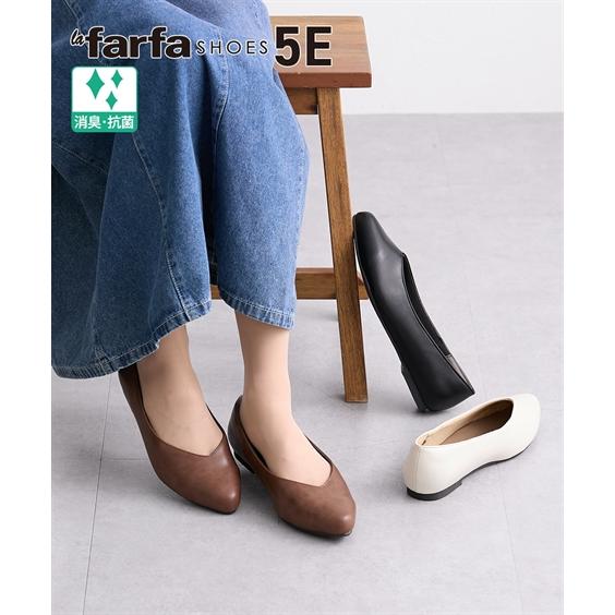 パンプス 靴 lafafa SHOES ラファーファ ラファーファシューズ Vカットシューズ ぺたん...