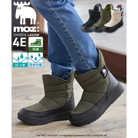 レインシューズ 靴 4E 幅広 ゆったり ワイド 大きいサイズ moz モズ 防水 防滑 すぽっと ...
