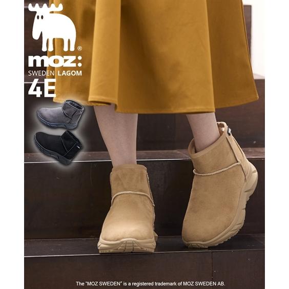 カジュアルシューズ 靴 4E 幅広 ゆったり ワイド 大きいサイズ moz モズ 厚底 ムートン調 ...