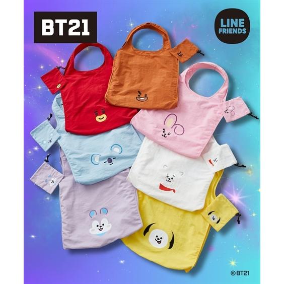 バッグ（鞄） BT21 巾着付 ショッピング トート バッグ CHIMMY COOKY KOYA M...