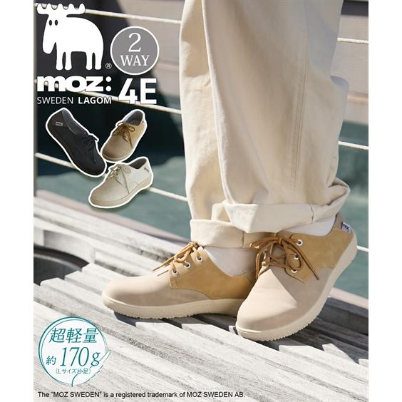 スニーカー 靴 4E 幅広 ゆったり ワイド 大きいサイズ moz モズ 超軽量 カジュアル 通勤 ...