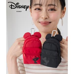 バッグ（鞄） Disney ミッキーマウス ミニーマウス ミッキー ミニー 耳付 カップルポーチ カラビナ付 ミニリュックポーチ 小物入れ メイクポーチ (アクアカルダ)