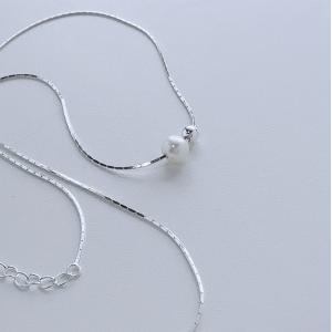 necklace レディース メンズ シルバー ゴールド オン パール ネックレス s925 アクセサリー おしゃれ シンプル｜across-intl