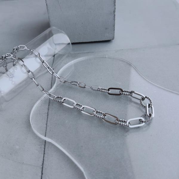 necklace レディース メンズ シルバー ミックススリーチェーンネックレス アクセサリー おし...