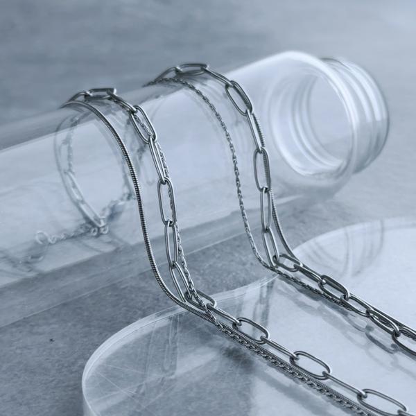 necklace レディース シルバー トリプルネックレス 3連 アクセサリー おしゃれ ステンレス...