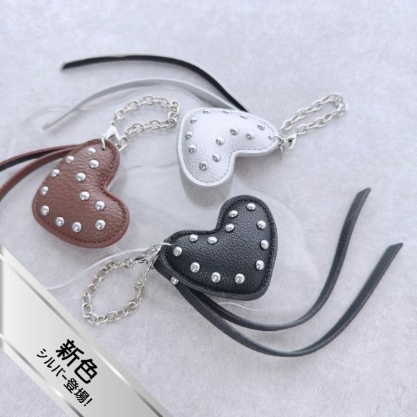 ハートスタッズチャーム アイフォン キーホルダー スマホショルダー バッグ チャーム bag iph...