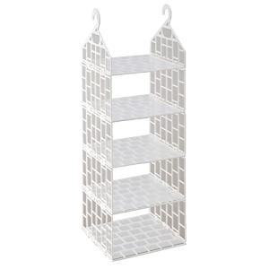 MISM UMU 吊り下げラック レギュラー5段 ホワイト 組立不要 収納 棚板シート付の商品画像