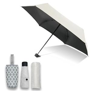 HAVIKA 改良型 折りたたみ傘 日傘 軽量 205g コンパクト 防滴カバー付 UVカット 99.95％ 遮光 遮熱 UPF50+ 晴雨兼用 (オフホワイト)の商品画像