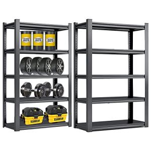 PTUWODS スチールラック本体 高耐荷重収納棚 メタルラック 組立簡単 高