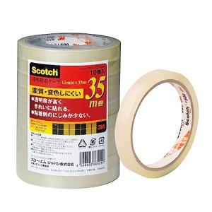 3M スコッチ 透明テープ 10巻パック 12mm×35m 大巻 500-3-1235-10Pの商品画像