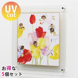 【まとめ買い・5個】色紙額 標準・大色紙サイズ専用 UVカット 額縁 サイン色紙 壁掛け フレーム シンプル アクリル 『色紙額 裏クリアー』 透明｜acry-ya