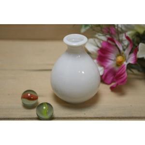 日本製 美濃焼 ミニチュア陶器 白い花瓶 フラワーベース 丸首 ACS WEB SHOP 花瓶 一輪挿し H6.3cm W4.7cm