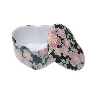 桜友禅 ハート 蓋物 製造直売 小物入れ リング 宝石 ジュエリーケース