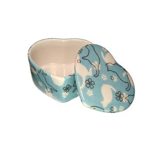 8cm 丸フタ物 日本製 磁器 陶器 白 ケース 蓋物 小物入れ 陶絵付け